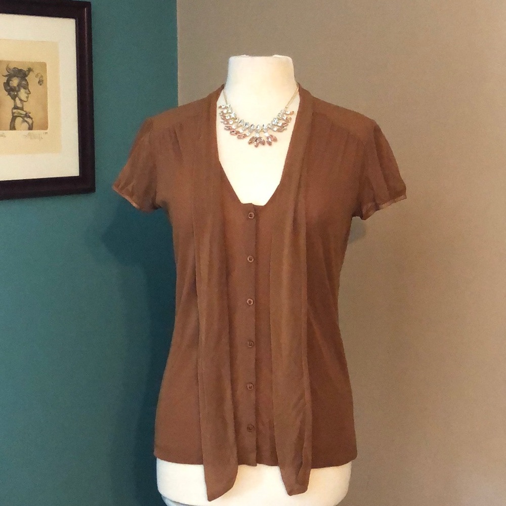 New York & Company shortsleeved blouse size small - Picture 1 of 6
